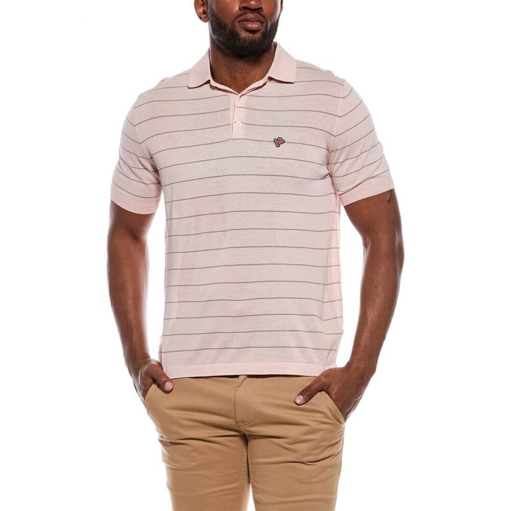 Isaia Mens Polo Shirt, Pink